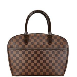 Louis Vuitton Damier Saria Horizontal Handbag Brown Leather